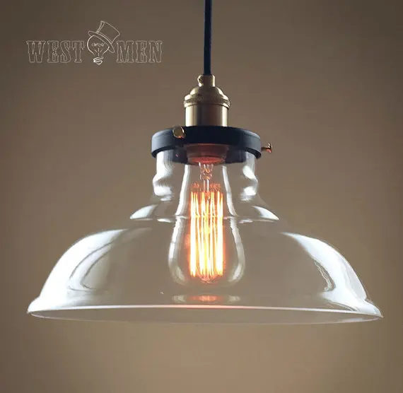 Clear Gl Bell Pendant Lighting Zef Jam Rustic Rural Clear Gl Bell Shade Pendant Light Retro Copper