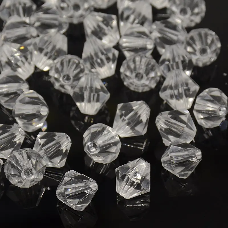 500g 3/5/6/10/14/18/20mm Faceted Bicone Transparent Acrylic Beads Dyed Clear DIY Jewelry Necklaces Bracelets Making Crafts | Украшения и