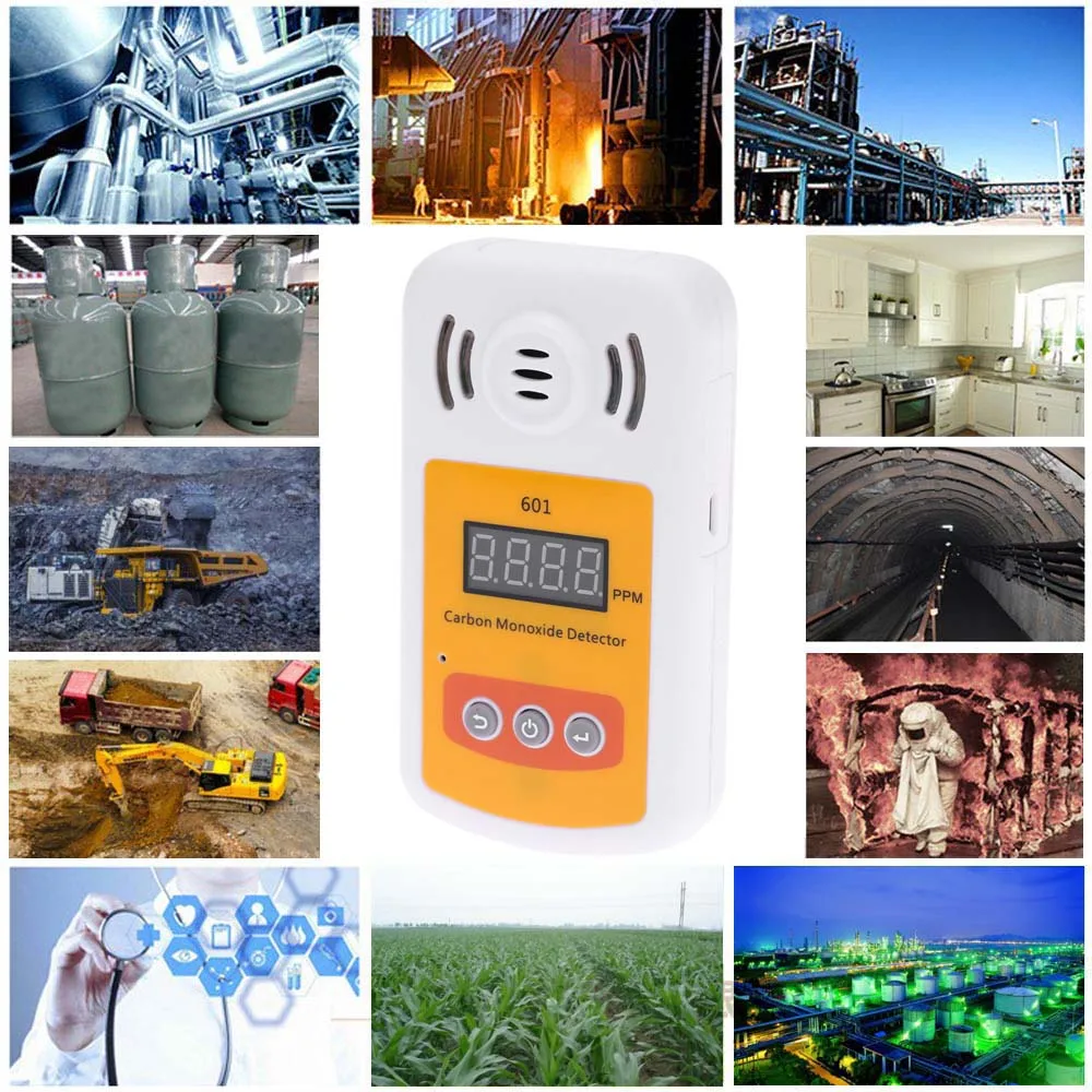 Портативный мини-детектор угарного газа, анализатор газа со звуком и световой сигнализацией, детектор утечки