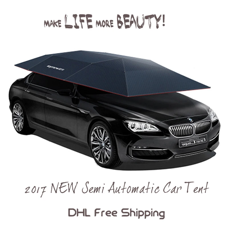2017 جديد شبه التلقائي خيمة سيارة المضادة للأشعة فوق البنفسجية Waterproo يندبروف كبيرة شاطئ الشمس المأوى مظلة المظلة خيمة ل سيارة 400 سنتيمتر * 210 سنت...