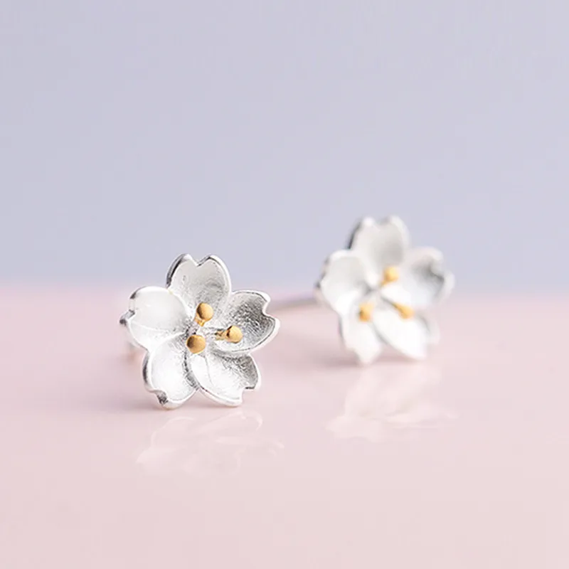 Bijoux романтические 925 пробы серебряные серьги с цветком для женщин и девочек простые Серьги Pendientes Brincos модные ювелирные изделия