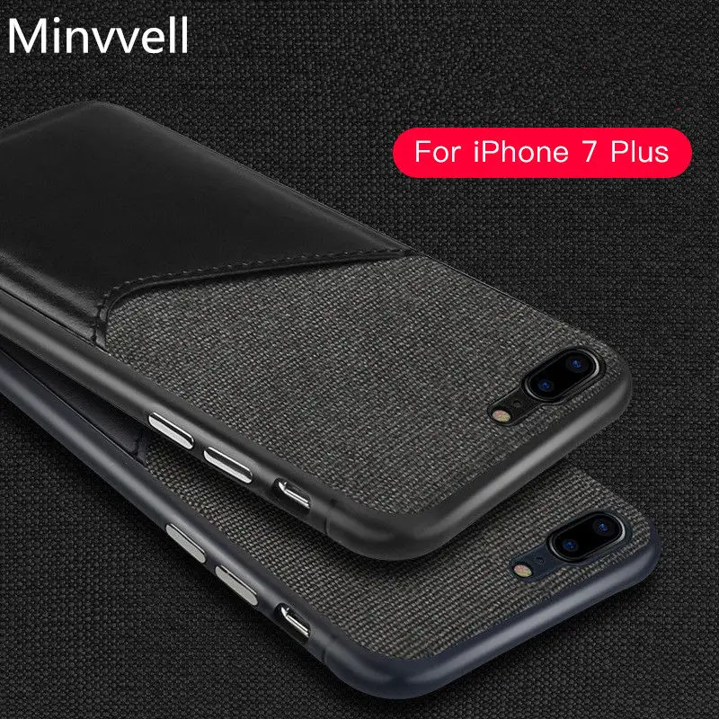 

Luxury Card Slot Case for iPhone 7 7plus 8plus Case PU Leather Hard PC Case For iPhone 7 Plus 8 Plus Case Cloth Skin Cover