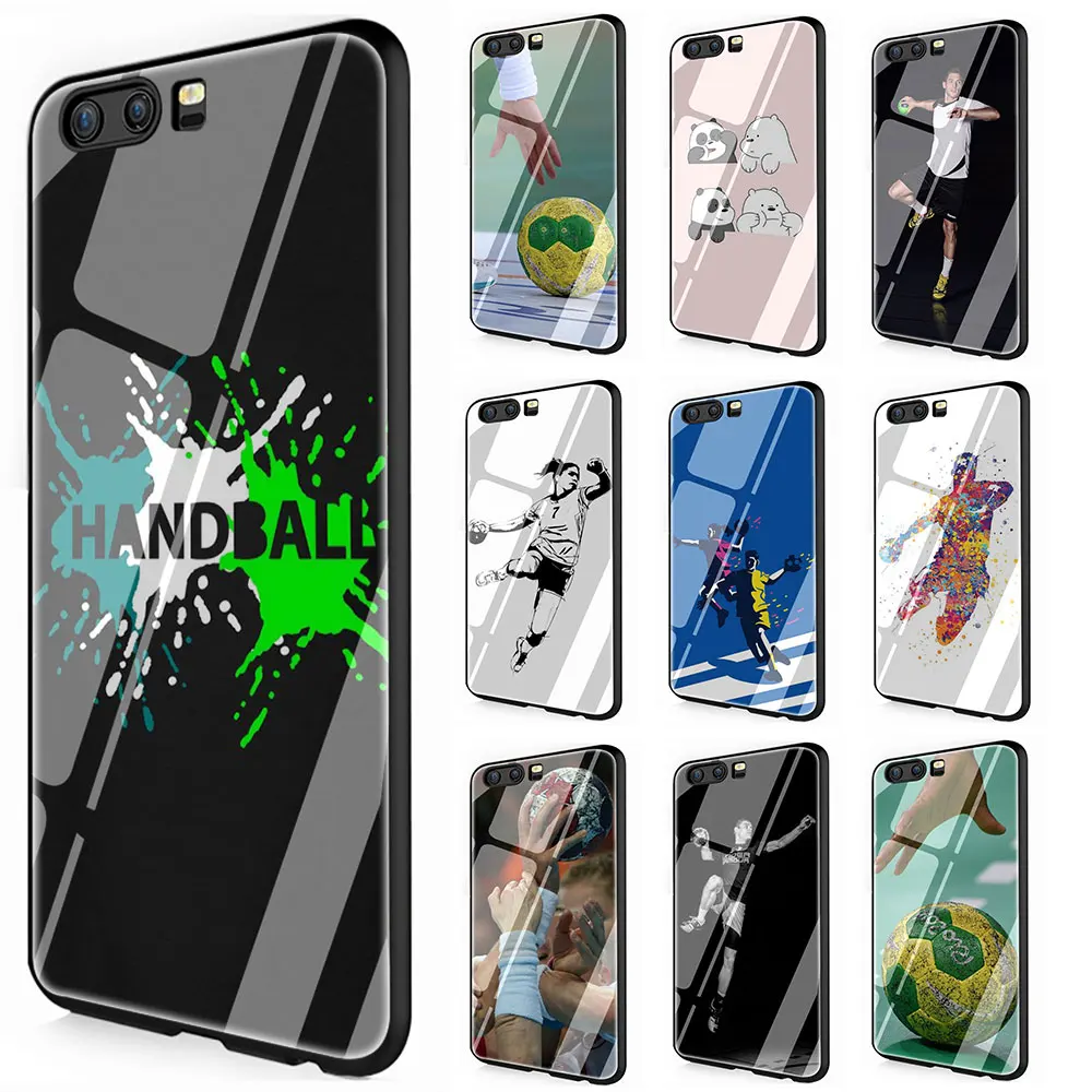 

Handball Tempered Glass Cover Case for Huawei P10 P20 30 Mate 20 Honor 9 10 Lite Pro 7A 8X P Smart