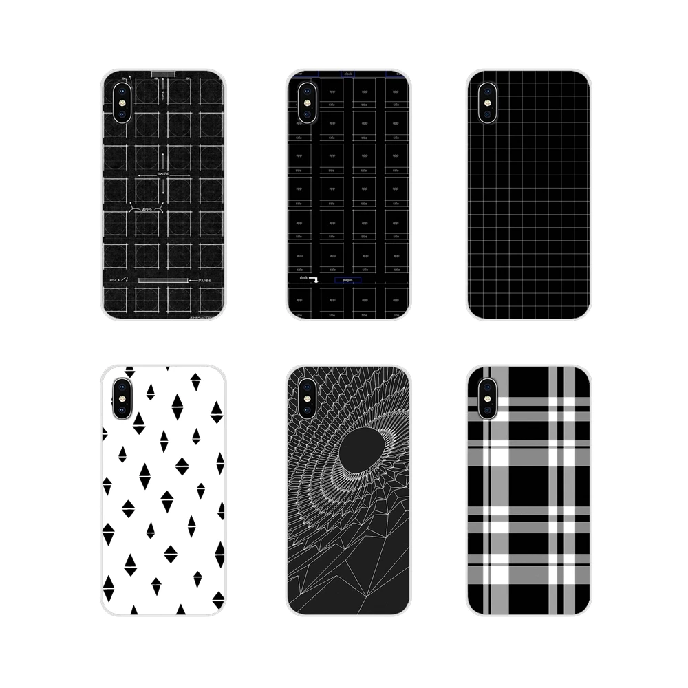 For Huawei P8 9 Lite Nova 2i 3i GR3 Y6 Pro Y7 Y8 Y9 Prime 2017 2018 2019 Accessories Phone Covers Fashion Retro Black White Grid | Мобильные