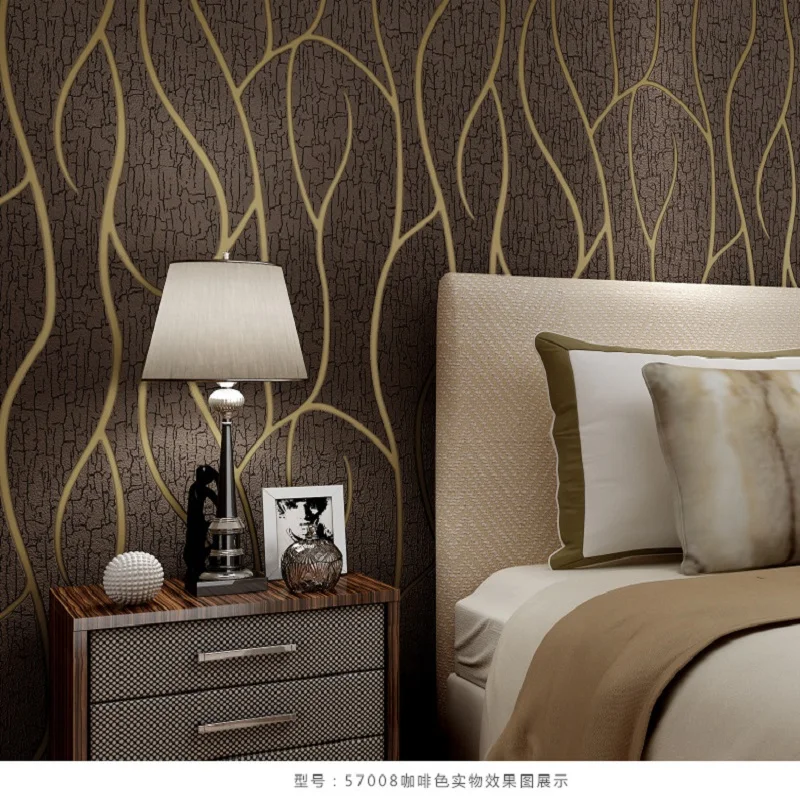 Hot selling 3D Mural wallpaper modern striped flock wall paper papel de parede tapete bedroom Gray,beige,coffee 53x1000cm Hot selling 3D Mural wallpaper modern striped flock wall paper papel de parede tapete bedroom Gray,beige,coffee 53x1000cm