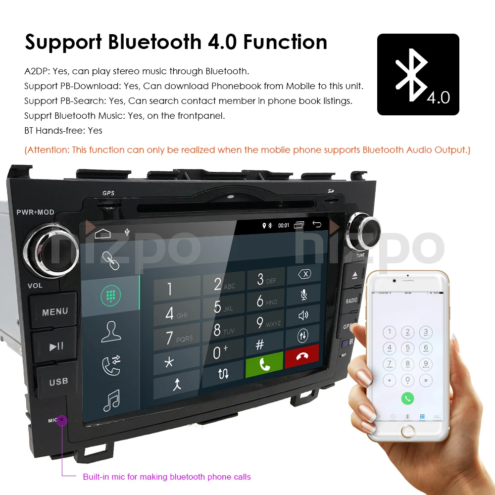 Android 7,1 HD 1024*600 автомобильный dvd-плеер радио для Honda CRV 2007 2008 2009 2010 2011 4G wifi gps навигация головное устройство 2 din 2GRAM
