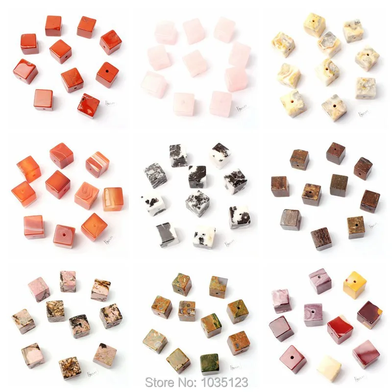 

Free Shipping 16mm Natural 12 Class Material Square Shape Gems Loose Beads Strand 12Pcs DIY Creative Jewellery Making wj281