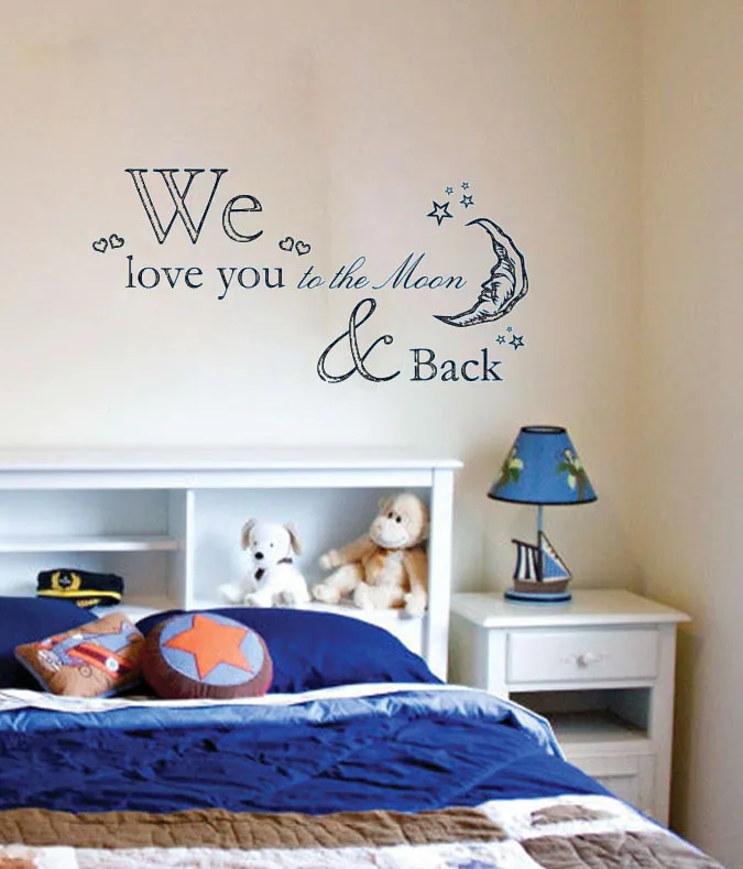 we love you to the moon star back home decoration wall art vinyl