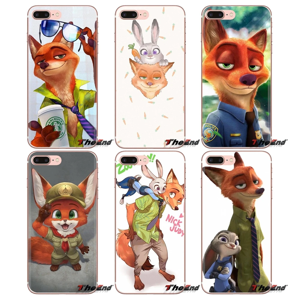 Силиконовый чехол для Samsung Galaxy S3 S4 S5 Mini S6 S7 Edge S8 S9 S10 Plus Note 3 4 5 8 9 Nick Wilde and Judy Hopps Zootopia |