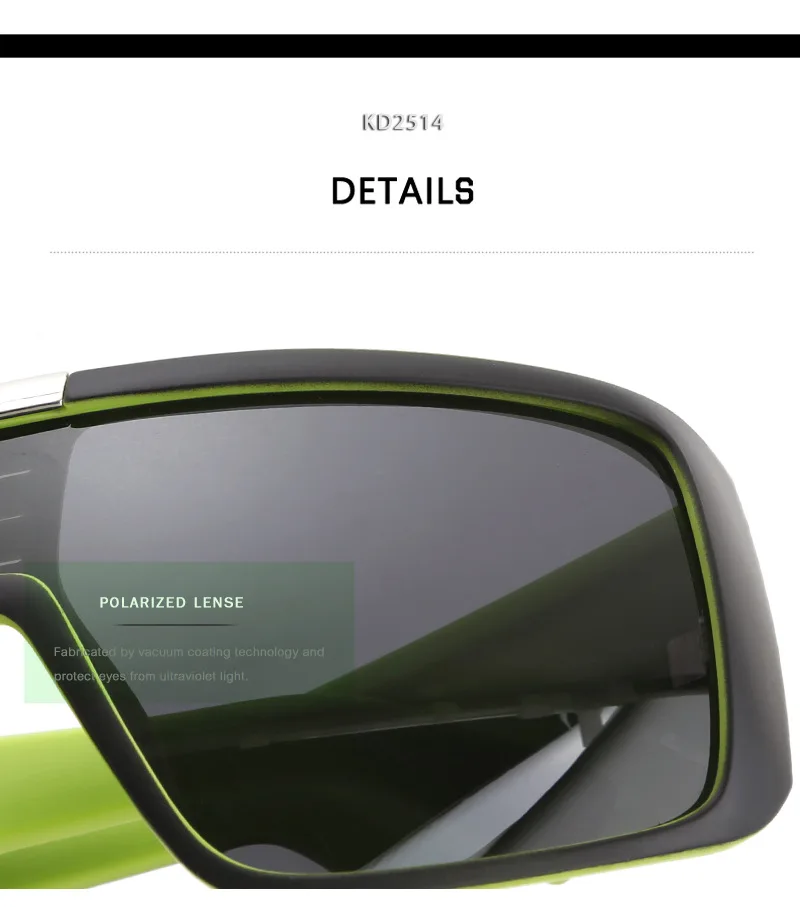 KDEAM смелым щит Для Мужчин Поляризованные очки HD видения солнцезащитных Открытый выглядит как без Другое УФ очки с брендом случае KD2514