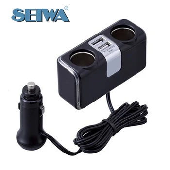

1.5m super-long wiring car usb charger socket auto cigarette lighter distributor socket One-turn 2-hole dual USB interface