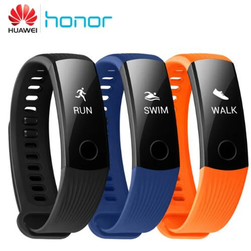 

(Free Film) New Huawei Honor Band 3 Smart Band Swimmable 5ATM 0.91" OLED Screen Fitness Tracker Heart Rate Monitor Push Message