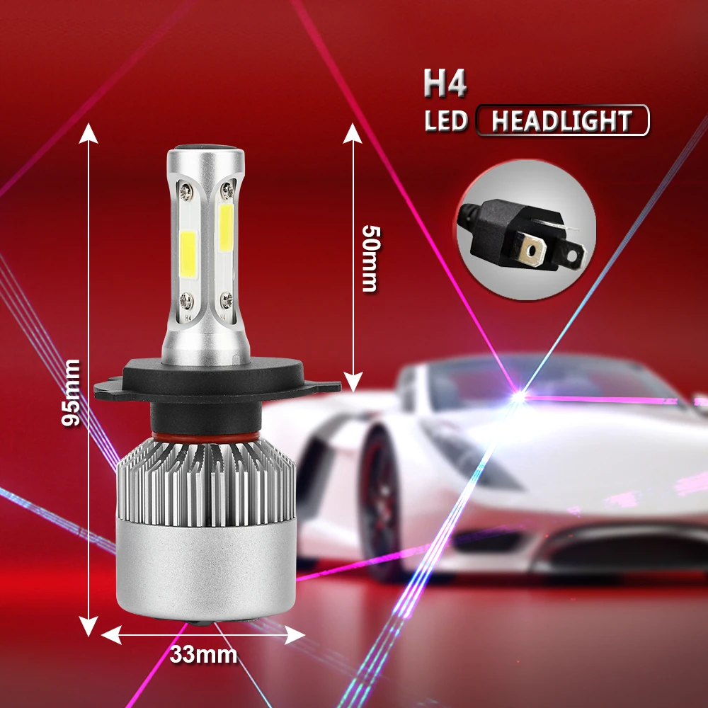 S2 автомобильные лампочки 12 V светодиодный H4 H7 H11 H13 880 9004 9005 HB3 9006 HB4 9007 80 Вт 6000 К фар