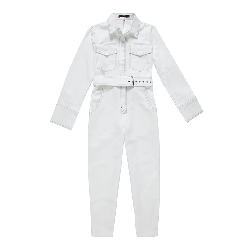 Women Jumpsuit With Pockets Sashes Long Pants Casual Solid Autumn Winter Holiday Jumpsuits Long Sleeve Women Rompers (3) 