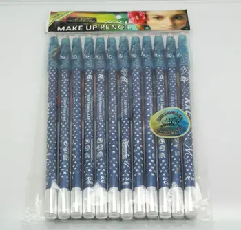 

New 12 pcs/Set New Waterproof Eyeshadow Makeup Eye Liner Pencil Professional Dark Blue Glitter Eyeliner Pen with Sharpener