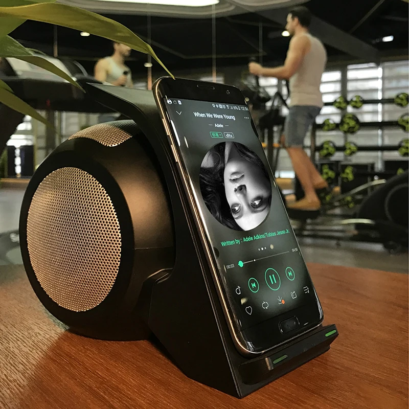 Wireless Charger Bluetooth Speaker 9V 3A Wireless Fast Charge For Iphone X 8 Plus NFC Contact Charging For Samsung Alarm Colck  (16)
