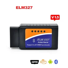 Универсальный Автомобиль OBD OBD-II elm327 bluetooth obd2 диагностический инструмент ELM 327 V2.1 Bluetooth Автомобилей Интерфейс Сканера Работает На Android