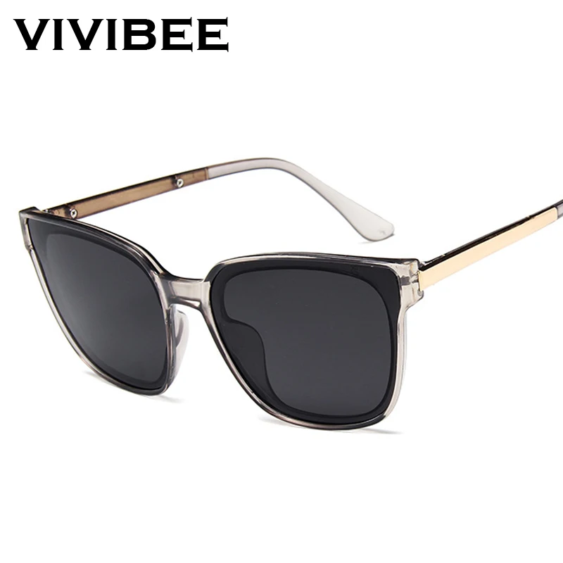 VIVIBEE с большой оправой Для женщин прямоугольные солнцезащитные очки прозрачные