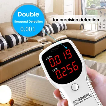 

Portable Air Quality Monitor HCHO TVOC PM2.5 PM10 Formaldehyde Detector LCD Display Tester TN99