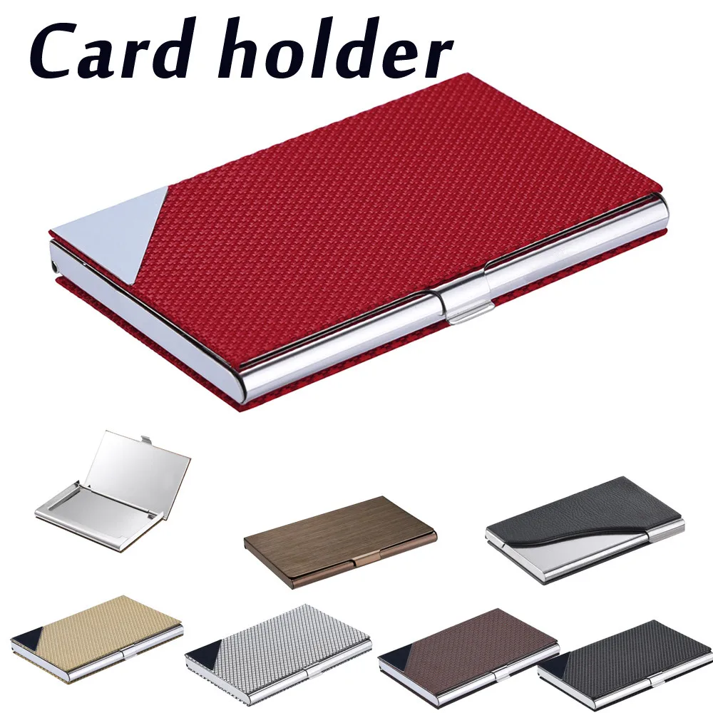 

pu Stainless Steel Business Name Card Case Holder Men Metal High QualitId credit card holder Automatic card sets oct5