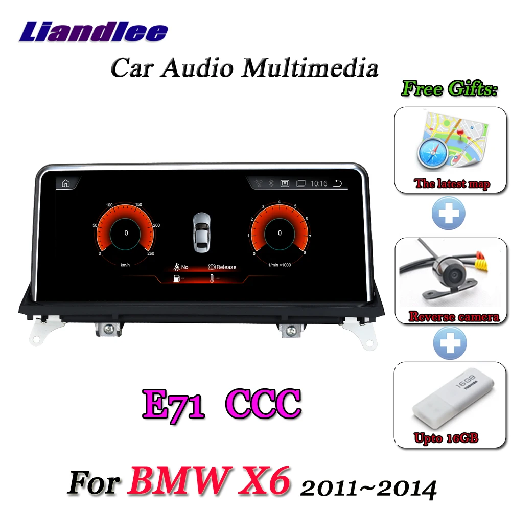 Discount Liandlee For BMW X6 E71 2011~2014 Original CIC System Radio Wifi BT Idrive AUX Carplay GPS Map Navi Navigation Multimedia NO DVD 1