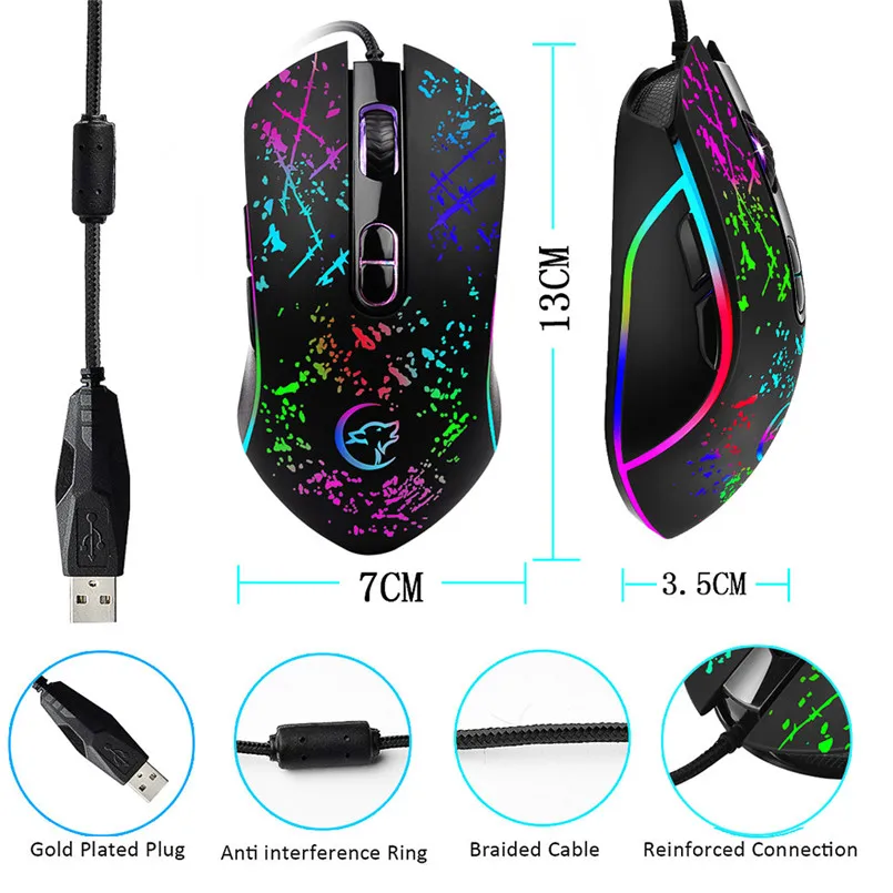 Мышь игровая YWYT G829 USB аккумуляторная эргономичная с 6 кнопками|Мыши| |
