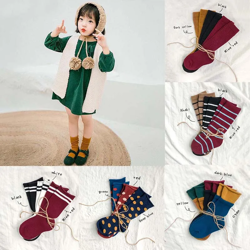3 пар/лот, носки для новорожденных зимние носки для маленьких мальчиков и девочек плотные длинные хлопковые носки детские весенние гольфы детские носки