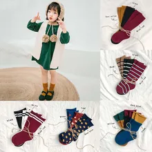 3 пар/лот, носки для новорожденных зимние носки для маленьких мальчиков и девочек плотные длинные хлопковые носки детские весенние гольфы детские носки