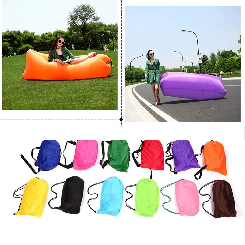 Fast Inflatable Lazy bag Easy Day Bed Camping Portable Air Sofa Sleeping Air Bag Beach Bed