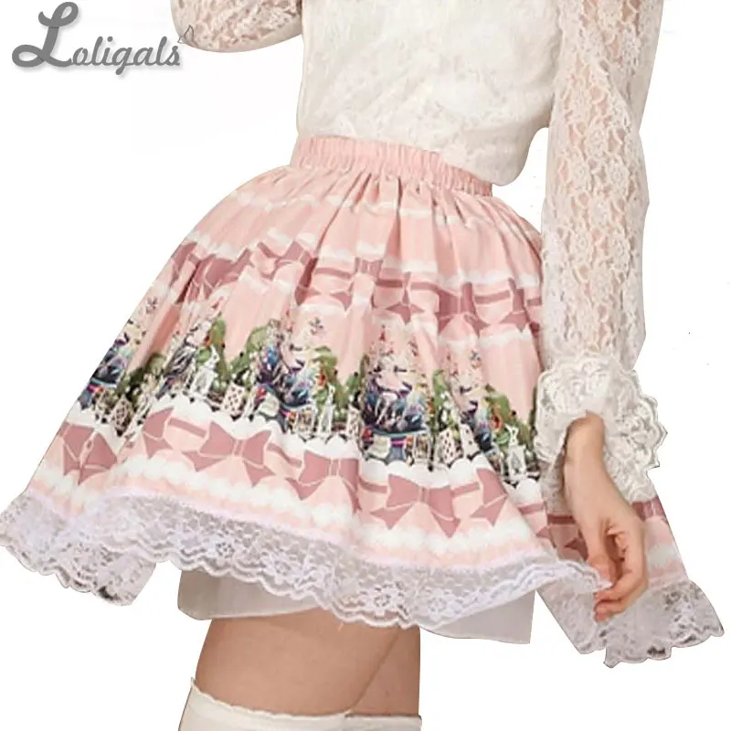 

Lolita Sweet Princess Fairy Tale Land Pink Alice's Tea Party Series Short Skirt for Girl Free Shipping