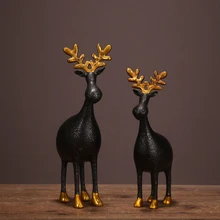 Милая Статуэтка пары олень из полимера ручной работы статуя влюбленных Статуэтка носорог подарок для украшения комнаты и Рождественский Декор