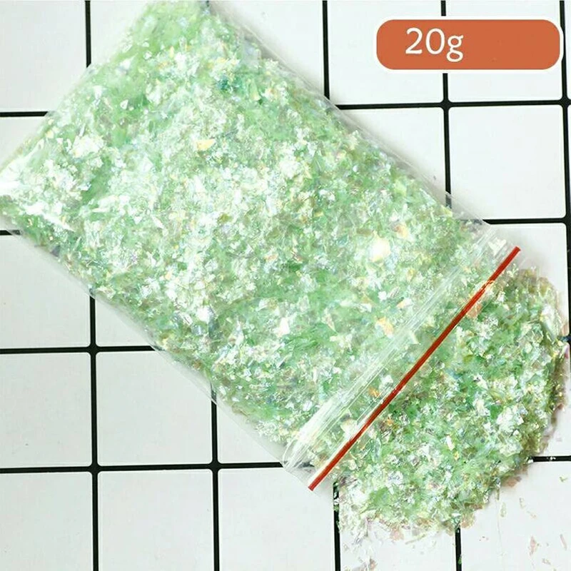 20g Ab Holographic Nail Art Glitter Shell Flakes nail art Unicorn Crushed mylar mermaids flakes Bro