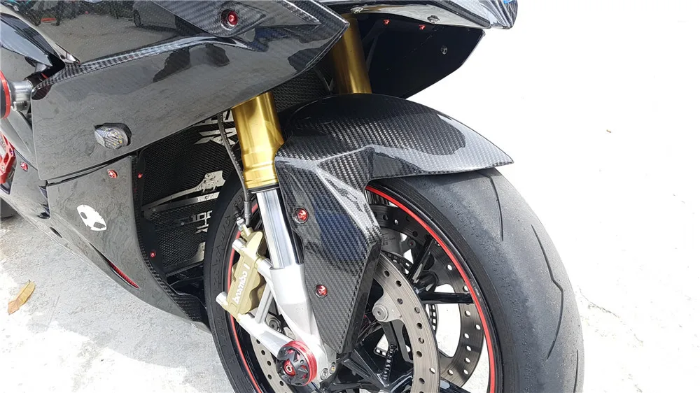 Motorcycle Carbon Fiber Front Fender Splash Mud Dust Guard Mudguards For BMW S1000RR 2009-2018 & S1000R 2014-2015 & S1000XR HP4 2009-2015 Motorbike Accessories