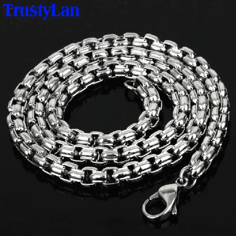 TrustyLan Прохладный никогда не выцветает ожерелье из нержавеющей стали для мужчин 4,5 мм широкая Мужская цепочка ожерелье s ювелирные изделия для лучших друзей аксессуары