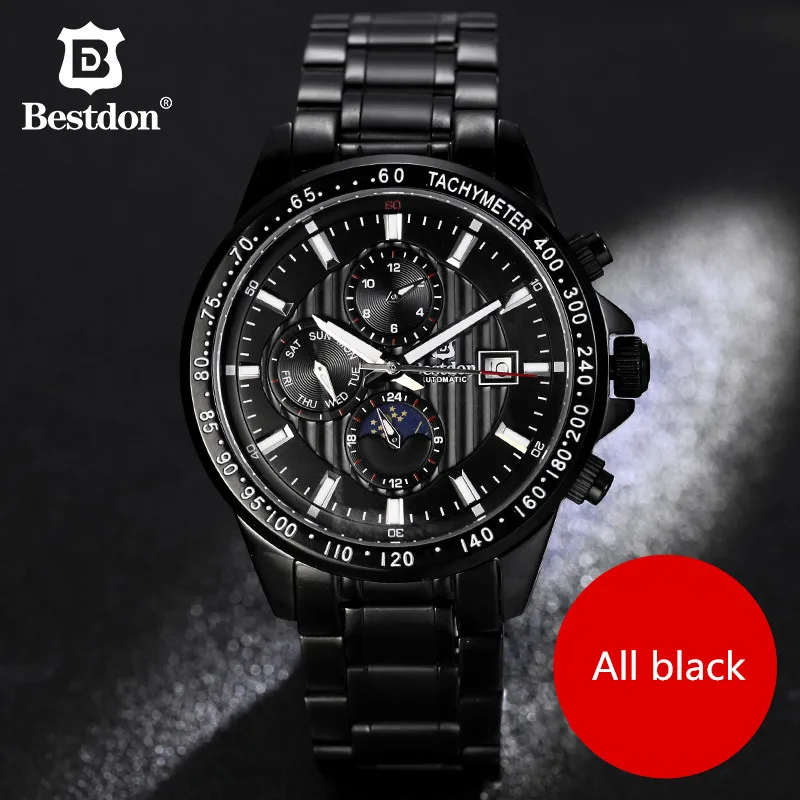 Bestdon Мужские часы автоматические механические часы Moon часы с фазами полная сталь спортивные военные наручные часы relojes hombre Лидирующий бренд