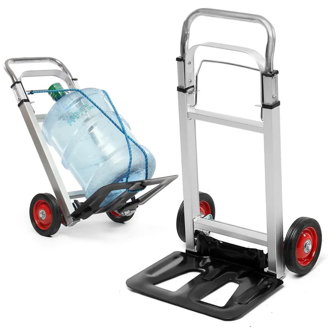Portable Cart Foldable Trolly Aluminium Hand Truck Trolley Cargo Portable Cart Foldable Trolly Aluminium Hand Truck Trolley Cargo Wheels 90kg Luggage Carts Ping