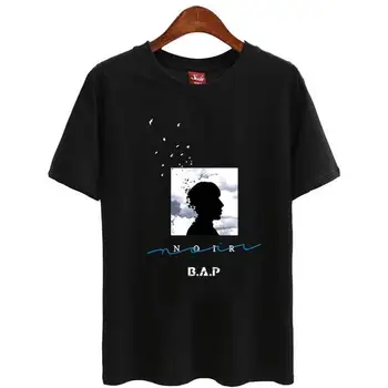 

Kpop summer style t shirt for men women bap b.a.p new album noir portrait printing o neck short sleeve t-shirt