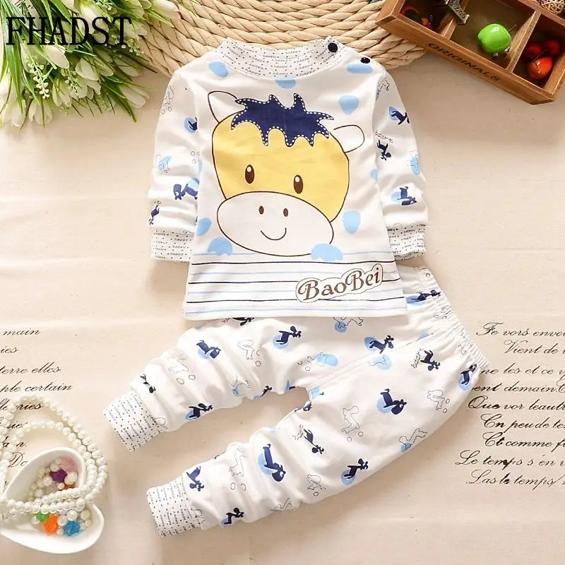 

FHADST New baby boy cotton clothes children clothes Sweet White Dot Kids Girls Love Nightwear Pajamas Sleepwear Suit Monkey bear