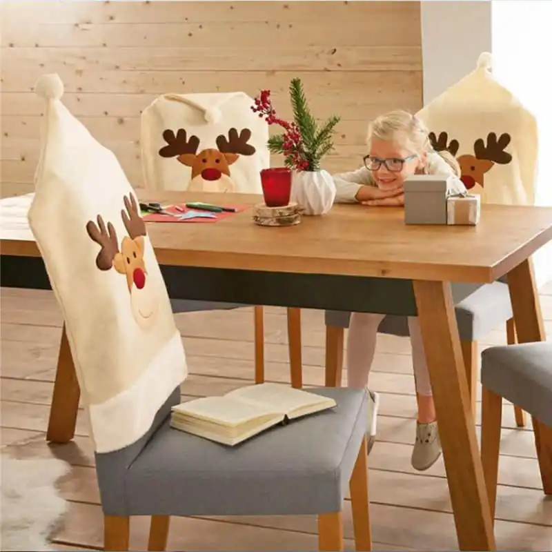 2018 Hot Sale Santa Claus Chair Set Christmas Decoration Family Elk Chair Chair Cover 5060cm #2n6 (3)