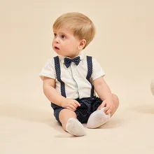 Baby Boy Clothes Summer Gentleman Birthday Party Newborn Baby Romper For Boys Soft Infant Baby Jumpsuit Cotton Toddler Romper