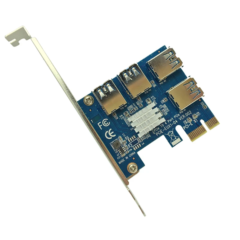 PCI-E to PCI-E Adapter 1 Turn 4 PCI-Express Slot 1x to 16x USB 3.0 Mining Special Riser Card PCIe Converter for BTC Miner Mining-1