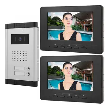 

7inch 1-Drag-2 Color Video Intercom Doorbell Visual Camera Door Phone Monitor 100-240V New