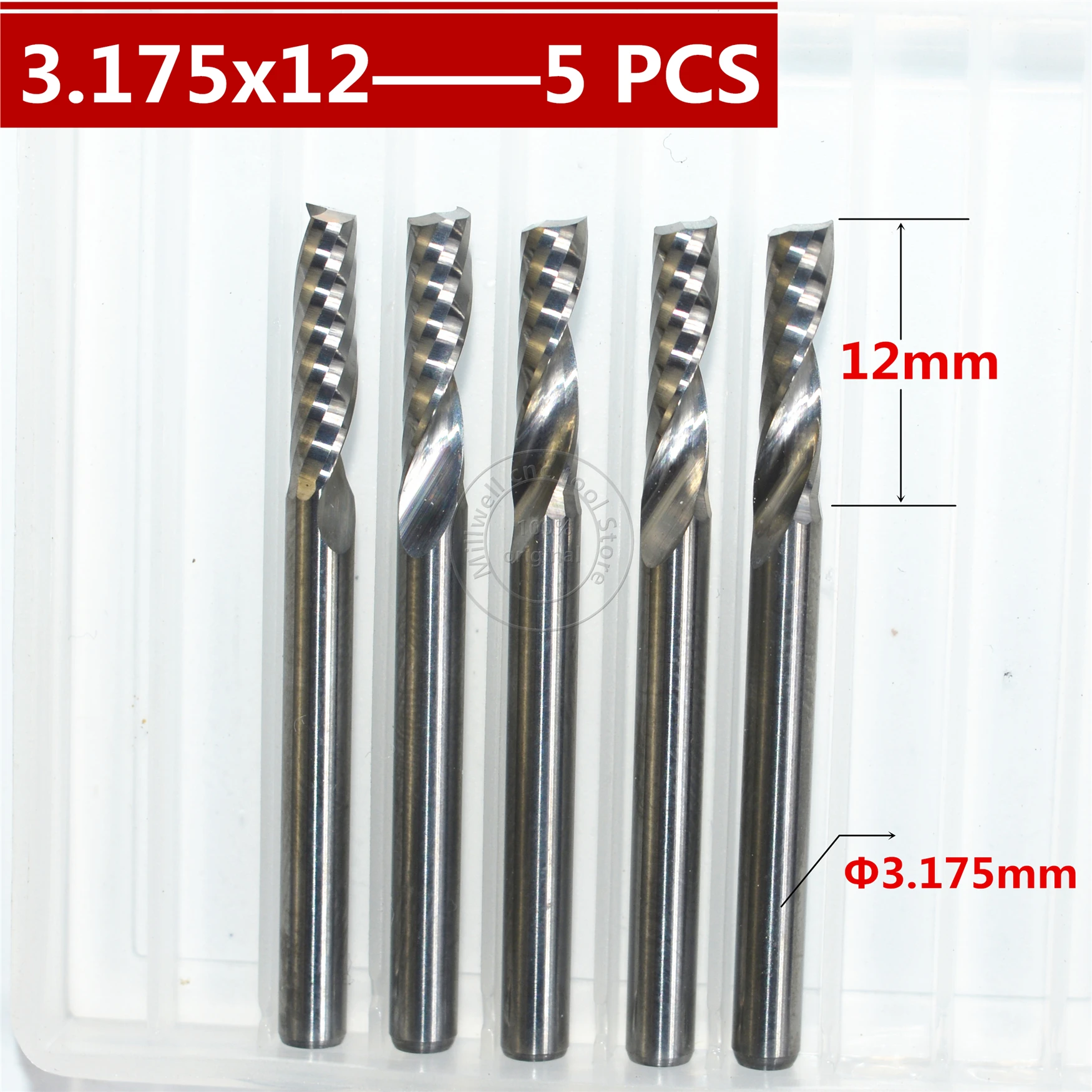 

5pcs 3.175mm*12mm,Freeshipping,CNC wood tools,carbide End Mill,woodworking insert router bit,Tungsten milling cutter,MDF,PVC