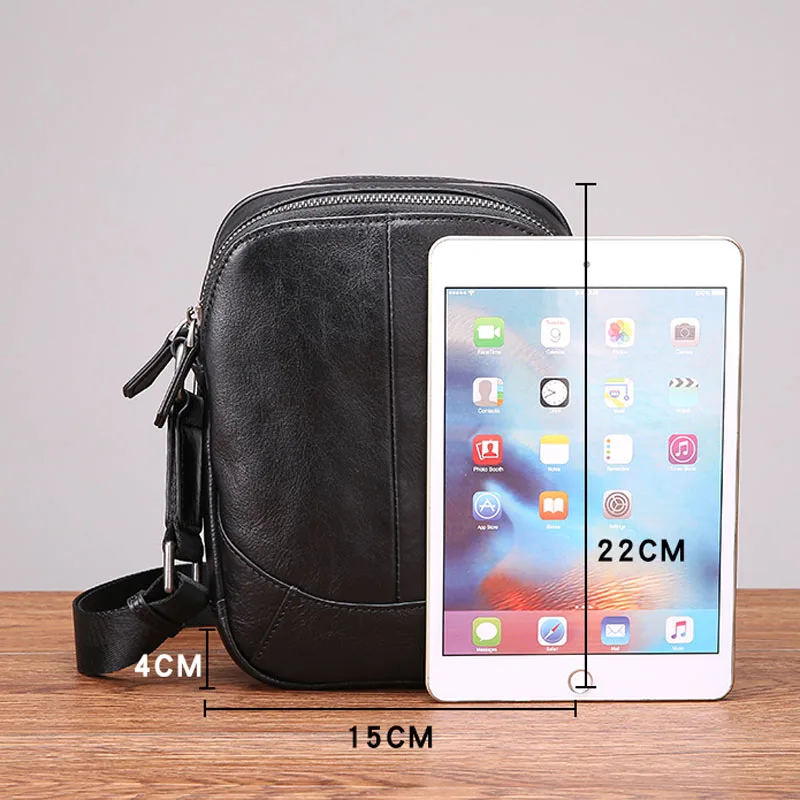 AETOO Leather shoulder bag men casual fashion tide mini diagonal cross head layer leather men's small bag