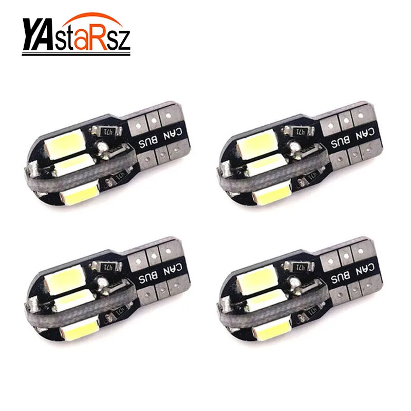 

Wholesale NEW 4pcs/Lot Canbus T10 8smd 5630 5730 LED car Light Canbus NO OBC ERROR T10 W5W 194 SMD Led Bulb Car-styling