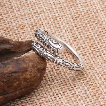 

FNJ 925 Silver Ring Lucky Cloud Sunwukong Jewelry New Fashion S925 Sterling Thail Silver Rings for Women Men Adjustable Size 6-9