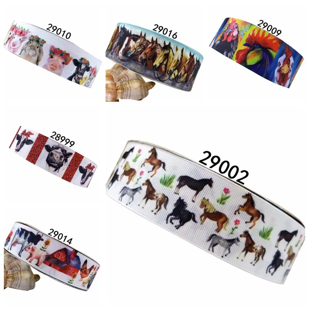 

Free shipping 50 yard cartoon printed grosgrain ribbon 29002