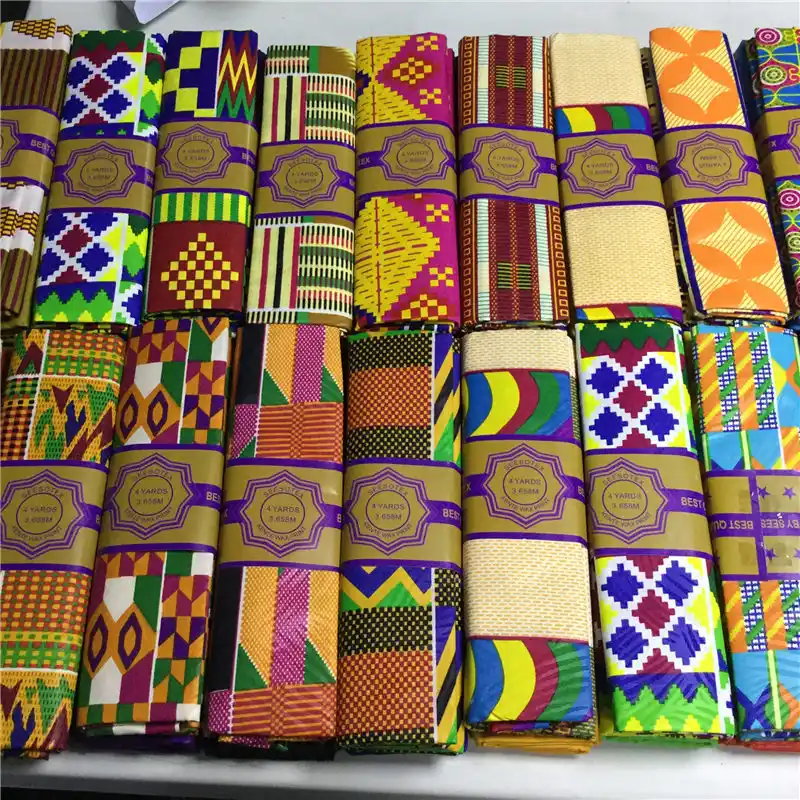Cotton/Polyester Nigerian Ankara Chitenge Fabric Ghana Kente Wax