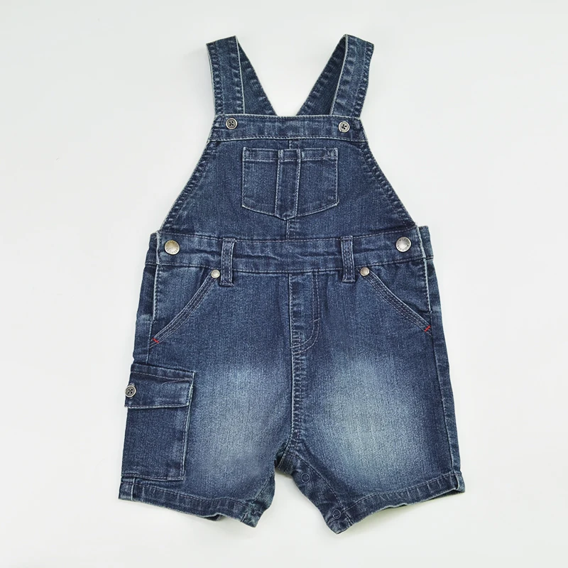 HSID1701011-1Baby Shorts Denim Jeans Short Pants Jumpsuit Suspender Kids Rompers Playsuit Pocket Straps Patchwork Outfit Child Clothes 