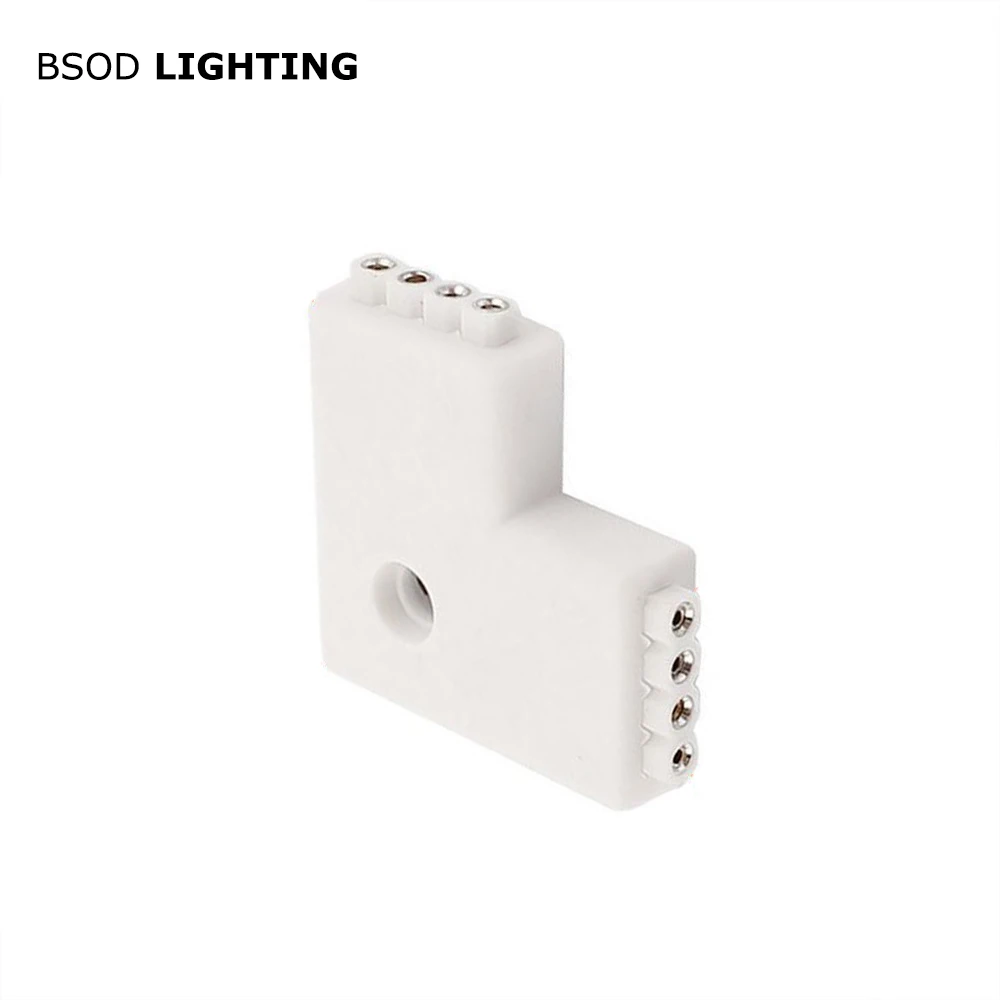 

BSOD Led Connector 2 Heads RGB LED Strip Rotary Union Corner Connector for Connecting 5050 or 3528 RGB Strip Connector Adapter